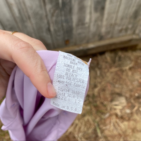 1980’s purple lilac silk like blouse top shirt - Picture 6 of 8